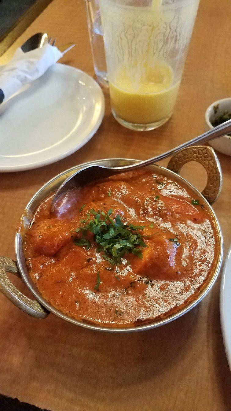 Butter chicken in a copper karahi